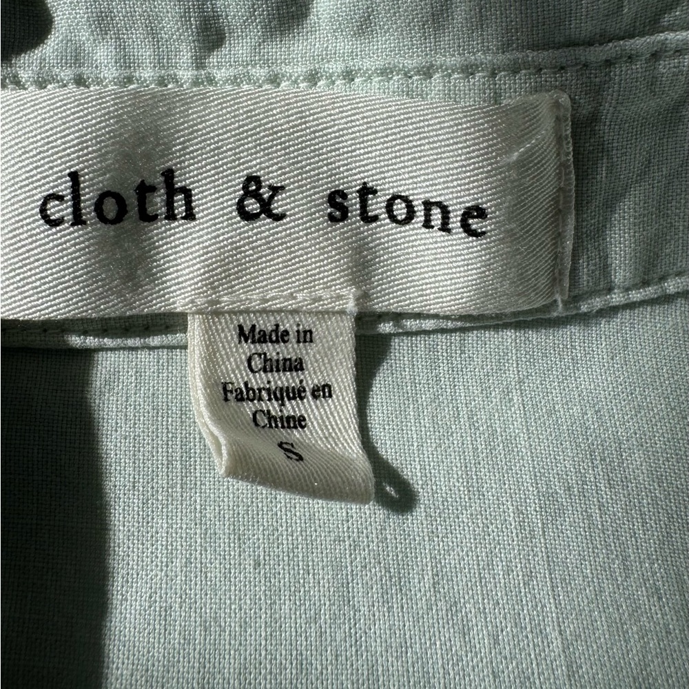 Anthropologie - Cloth & Stone Mint Green Lyocell Button Up Shirt - Picture 3 of 6